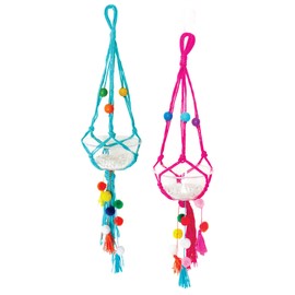 BOX CANDIY Totally Deco Make Your Own Macrame Mini Colorful Plant Hangers Kit to Make and Display