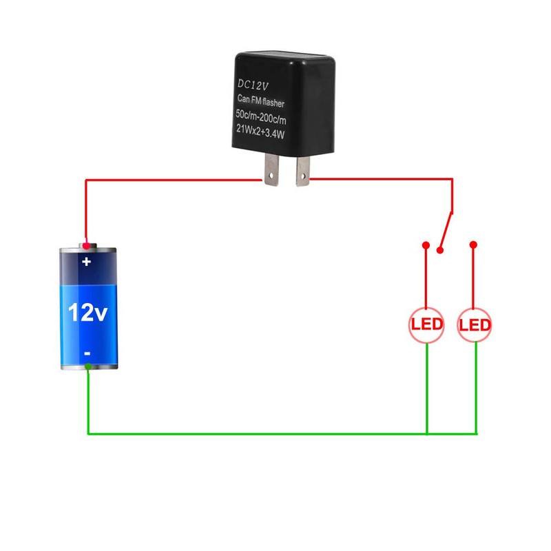 Gebildet 4 x Universal 12 V 2-Pin Flashing Relay, Car