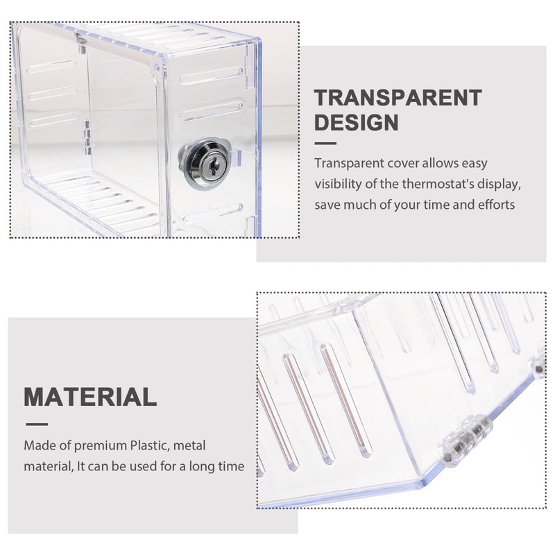 NOLITOY Thermostat Lock Box with Keyed Access - Transparent Plastic