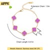 AIPPK 18K Gold Plated Clover Lucky Bracelet for Women White/Black/Red/Green
