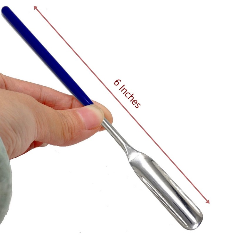 A2Z-VL004 Stainless Steel Micro Lab Scoop Half Rounded Spoon Spatula
