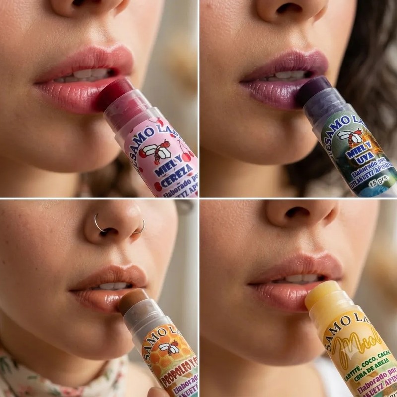 Bálsamo Labial (pack) 4pz Hidratante Karité Coco Cacao 6gr