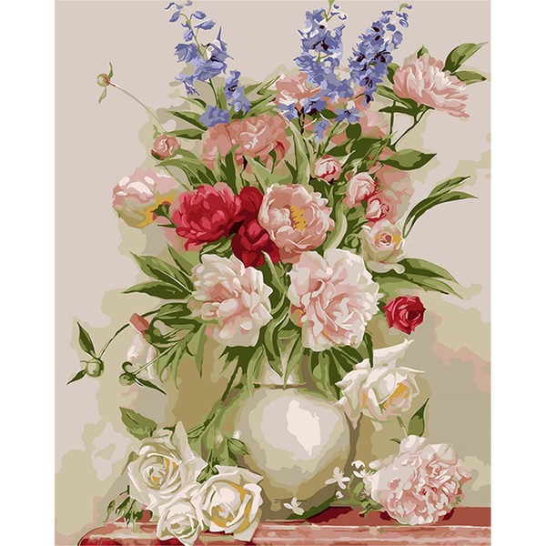 CaptainCrafts Flowers Paint by Numbers 16x20 inch for Adults Beginner