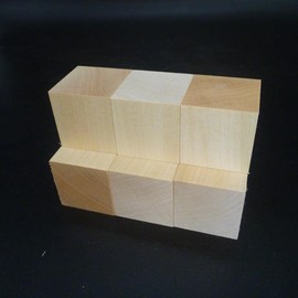 Madera Style AM-BC-2003 Wood, Solid Wood, Square Wood, Cube, For Carving, Bird Carving, 1.8 x 1.8 x 1.8 inches (45 x 45 x 45 mm), Set of 6, Woodworking, Carving, Crafts