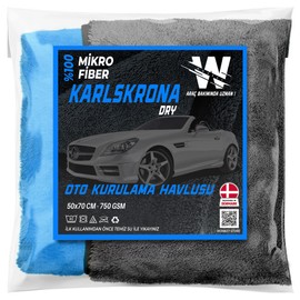 WONKEY - Ultra Kalın Mikrofiber Oto Araba Yıkama Kurulama Havlusu 70x50 cm, Büyük Boy Çift Katlı Araç Kurutma Bezi