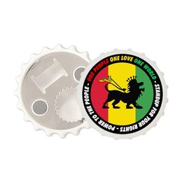 Rasta Flag Lion of Zion Magnetic Bottle Cap Opener Fridge Magnet one Love