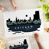 Chicago, Illinois, Vector City Skyline (1000 Piece Puzzle, Challenging Jigsaw