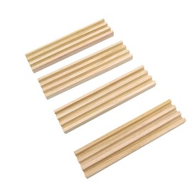 Yuanhe Wooden Domino Racks Set of 4, Domino Trays Holders Organizer for Classic Board Games, Dominoes Accessories