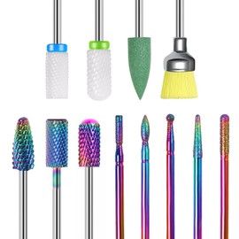 Nail Drill Bits Set for Nail Drill for Acrylic Gel Nail Manicure Pedicure Remover Tools for Home Salon (Yellow)