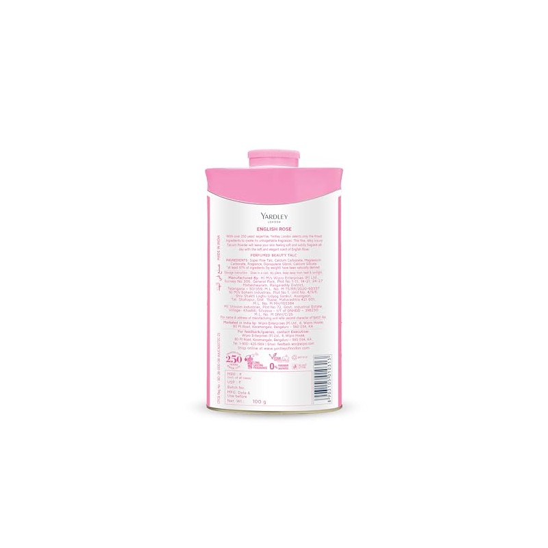Yardley London ENGLISH ROSE Perfumed Deodorizing Talc Talcum Powder 100gm
