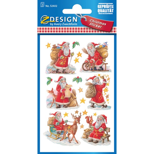 Avery Zweckform 52771 Christmas Stickers, Pack of 36 Stickers