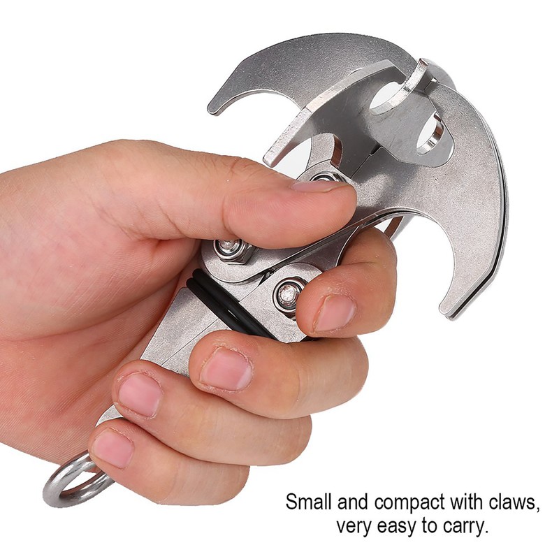 1pc Multifunctional Stainless Steel Grappling Hook Climbing Claw Outdoor Survival