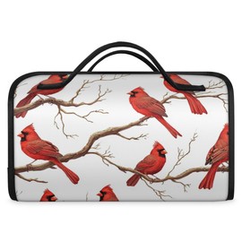 4 In 1 Hanging Toiletry Bag Roll-Up Makeup Bag with 4 Detachable Removable Zipper Clear PVC Pouch, Folding Waterproof Cosmetic Organizer Bag For Travel Gym Camping Grooming Dai（Vintage Bird）