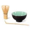 Matcha-Set 3-teilig moosgrün,bestehend aus Matcha-Schale, Matcha-Löffel und Matcha-Besen (Bambus) in