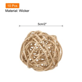 sourcing map 10 Pcs Wicker Rattan Balls 2 Inch Rattan Decorative Balls Vase Fillers for Wedding Party Centerpiece Bowls Home Decoration Gold