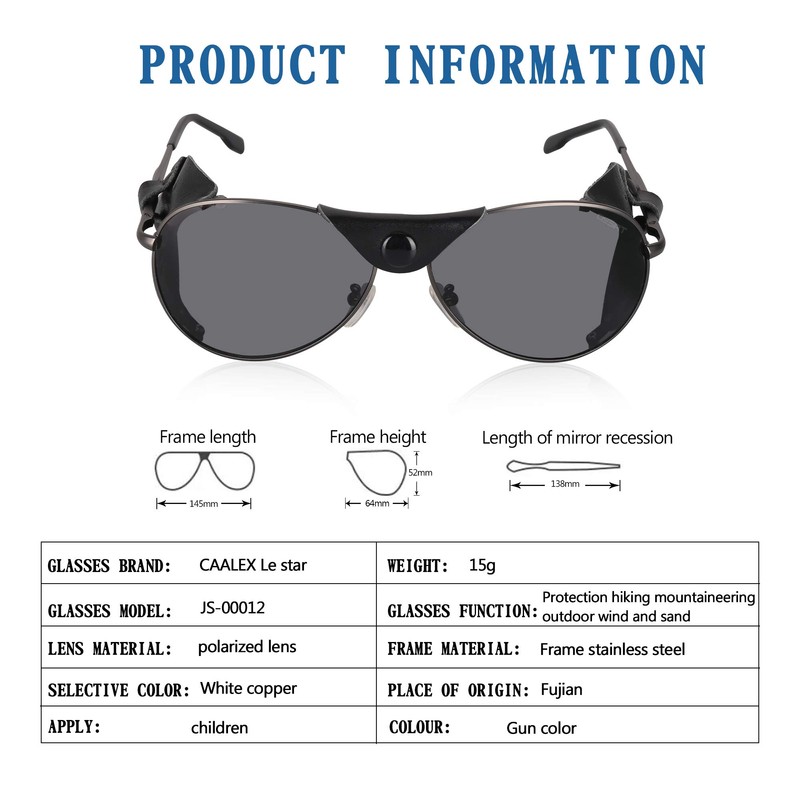 Ossat Polarized sunglasses with side shields cowhide wind proof sunshade