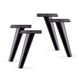 AKB Hardware 6-3/4"H Slant Furniture Metal Legs - Set of 4 New (Black)