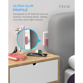 Cargador USB-C multipuerto de 36 W de iHome: Bloque de Cargador USB C Plano de 2 Puertos AC Pro, Cargador de Pared USB C Doble, Cargador de Pared USB-