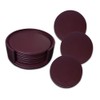 Faux leather round Tea Coasters with cover, pack of 6
