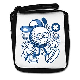Golf Kid Urban Cartoon Golf Club Art Small Shoulder Bag, black