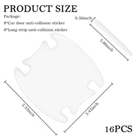 16PCS Car Door Handle Protector,Car Door Handle Scratch Protector for Anti-Collision Car Handle Protector for Car Decor,Practical Car Accessories Exterior Car Door Handle Cover (Transparent)