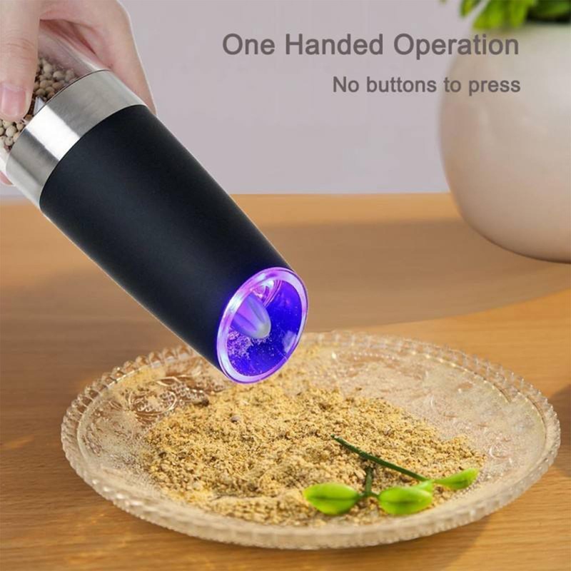 Petyoung Electric Salt and Pepper Grinder Set, Automatic Salt and