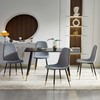 SQPFTW Grey Dining Chairs Set of 2 - Velvet Upholstered