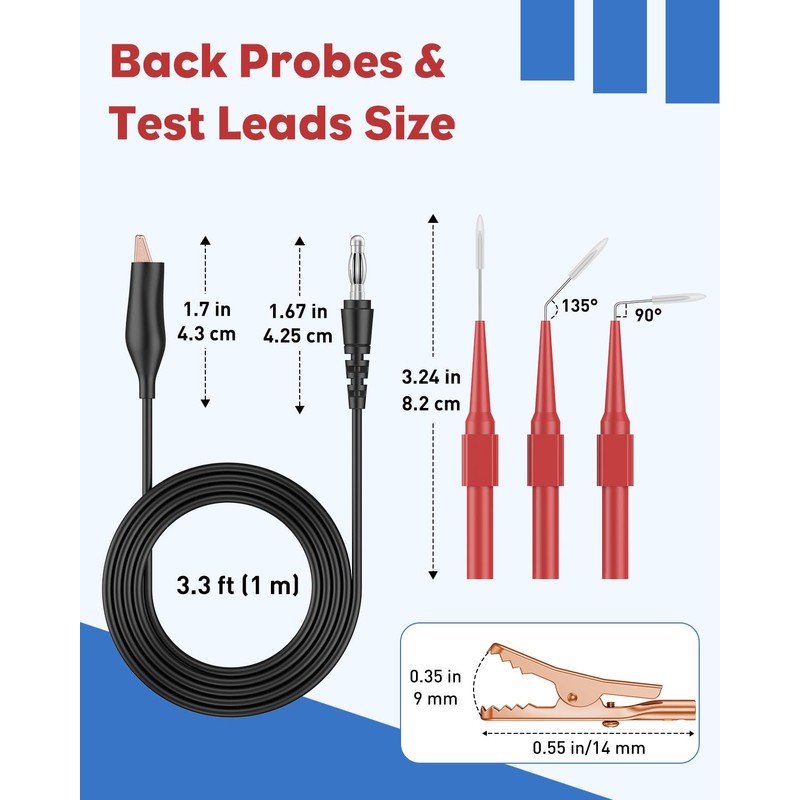 Vibit 30 Pcs Back Probe Kit Automotive Banana Plug Alligator