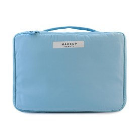 Barabum Travel Makeup Bag Cosmetic Bag Makeup Case Storage Organiser for Women Girls Toilet Bag with Brushes Holder for Removable Bag, blue, makeup bag