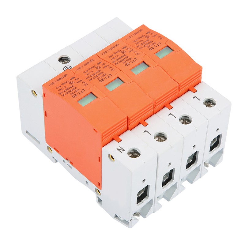 4P 20kA 420vAC House Surge Protective Low voltage Arrester Device