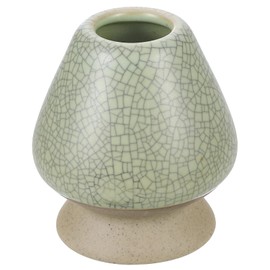 HARFINGTON Ceramic Chasen Stand 66mm Matcha Whisk Holder Teas Set Whisk Stand Traditional Matcha Tea Chasen Holder Tea Set Accessories for Tea Tasting, Gray Green
