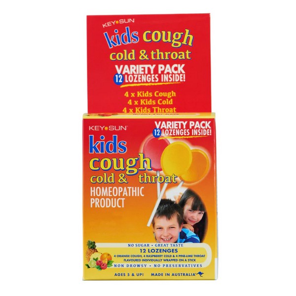Key Sun Kids Cough, Cold & Throat Variety Pack 12 Lozenges
