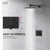 KENES Matte Black Shower Faucet with Square Shower Trim Kit