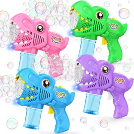 4 Pack Bubble Machine Guns - Toys for Boys Girls Ages 3-5 4-8 with 4 Bottle Solutions Kids Birthday Gift Bubble Blower for Kids Easter Toys Christmas Stocking Stuffers Valentines Outdoor Party Favors
