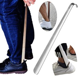 ILESOWE BFDYY Metal Shoe Horn Long Handle for Seniors,18" Long Shoes Horn for Women,Men,Kids Boots,Premium Shoehorn,Shoe Tongue,Shoe Spoon Helper Stick Make it Easy