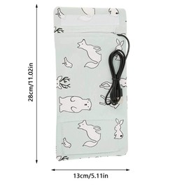 USB Baby Fütterung Flaschenwärmer Tragbare Cartoon Milchflasche Reise Heizung Heizdeckel Isolierung Thermostat für Zuhause Im Freien Reisen(Eisbär-Muster)