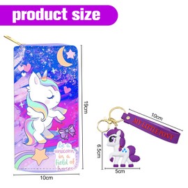 ZIGefofo PU Leather Wallet with Key Ring, Anime Purse with Zip, Long Style, Cute Wallet, Gift for Anime Fans Children Teenagers, colour, Modern