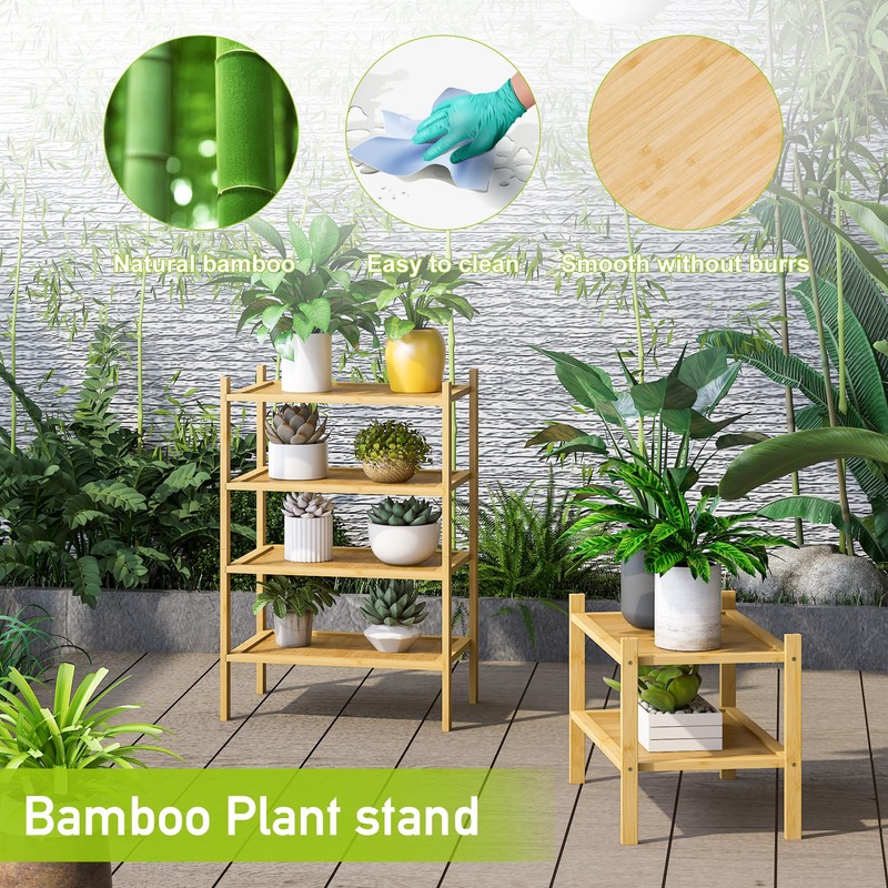 BMOSU 2-Tier Bamboo Small Shoe Rack Premium Stackable Shoe Shelf