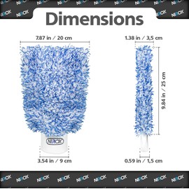 Nirox Set of 2 Car Wash Glove Microfibre Blue - Surface-friendly cleaning mitt - Polishing glove for car, motorbike & co. - Highly absorbent rim wash sponge