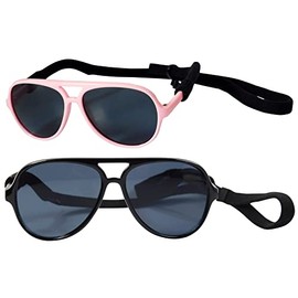 Style Vault G010 Dog Pet Costume Prop Aviator Sunglasses Medium Breeds 20-40 lbs (2-Pack Black+Pink)