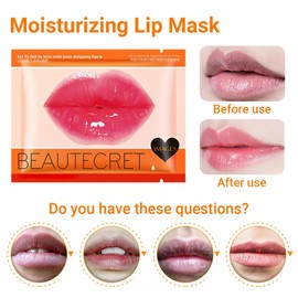 HQRKOTM Lippenmaske für die Lippen, Feuchtigkeitsspendende Lippenpads, Lippenschlafmaske zur Lippenpflege, 10 Stück (Kirsche)