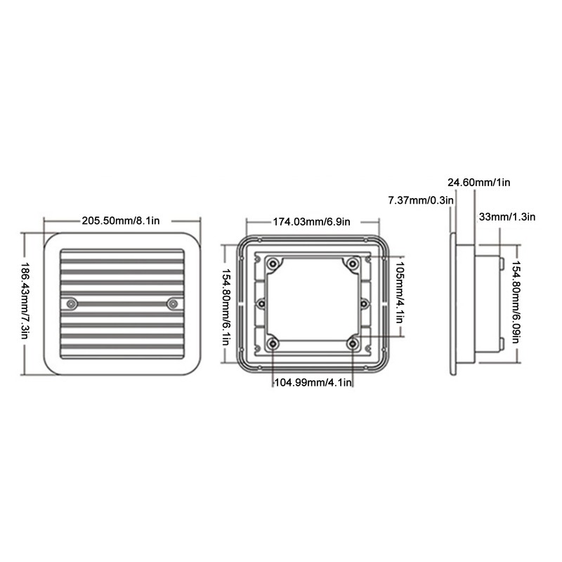 RV Side Vents 12V White Unidirectional Dustproof Strong Wind Cooling