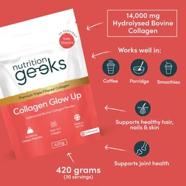 Nutrition Geeks Collagen Glow Up Powder, 1 month supply (420g, 14.8 oz)