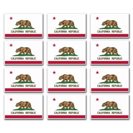 3x5 Inch California State Flag Stickers Decal   - 12 Pack
