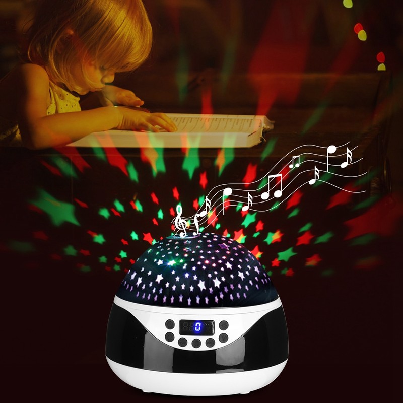Star Pattern Projection Lamp Remote Control Ambient Rotating Colorful Night