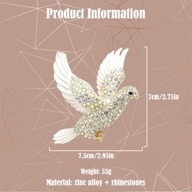 FAYZSOWSR 1PCS Sbird Keychain Charm Rhinestone Keychain Ring Peace Dove Decorative Lobster Keychain Bling Keychains for Women (gold)