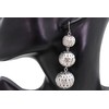 Women Fashion Jewelry Hook Earrings Set Long Silver Mesh Metal