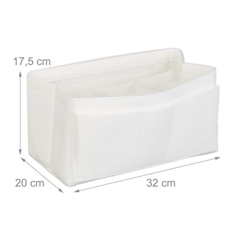 Relaxdays, Felt, Many Compartments, Handbag Organiser, Storage Bag, Portable, Removable,