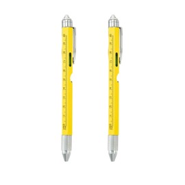 ZPRODESTD 2Pcs 7 in 1 Multitool Pen, Stocking Stuffers for Mens Gifts for Him Husband, Father's Day for dad, Birthday for Men, Tools Cool Gadgets,Office Gift(Yellow)