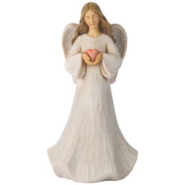 Vineyard Carvings Guardian Angel Figurines - Hand Painted Sculpture Healing Angel Statue Home Table Decor, Angel Gifts for Women, Wedding, Anniversary or Valentine’s Day
